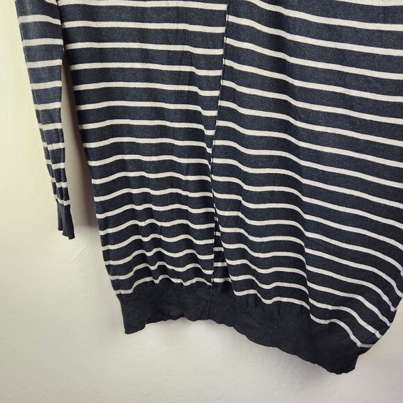 AllSaints Ridce Asymmetric Striped Cold Shoulder Long Sleeve Dress sz S - Picture 8 of 11